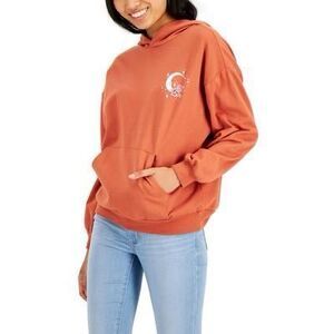 Rebellious One Juniors' Celestial-Graphic Kangaroo-Pocket Hoodie - Faded Rose Si